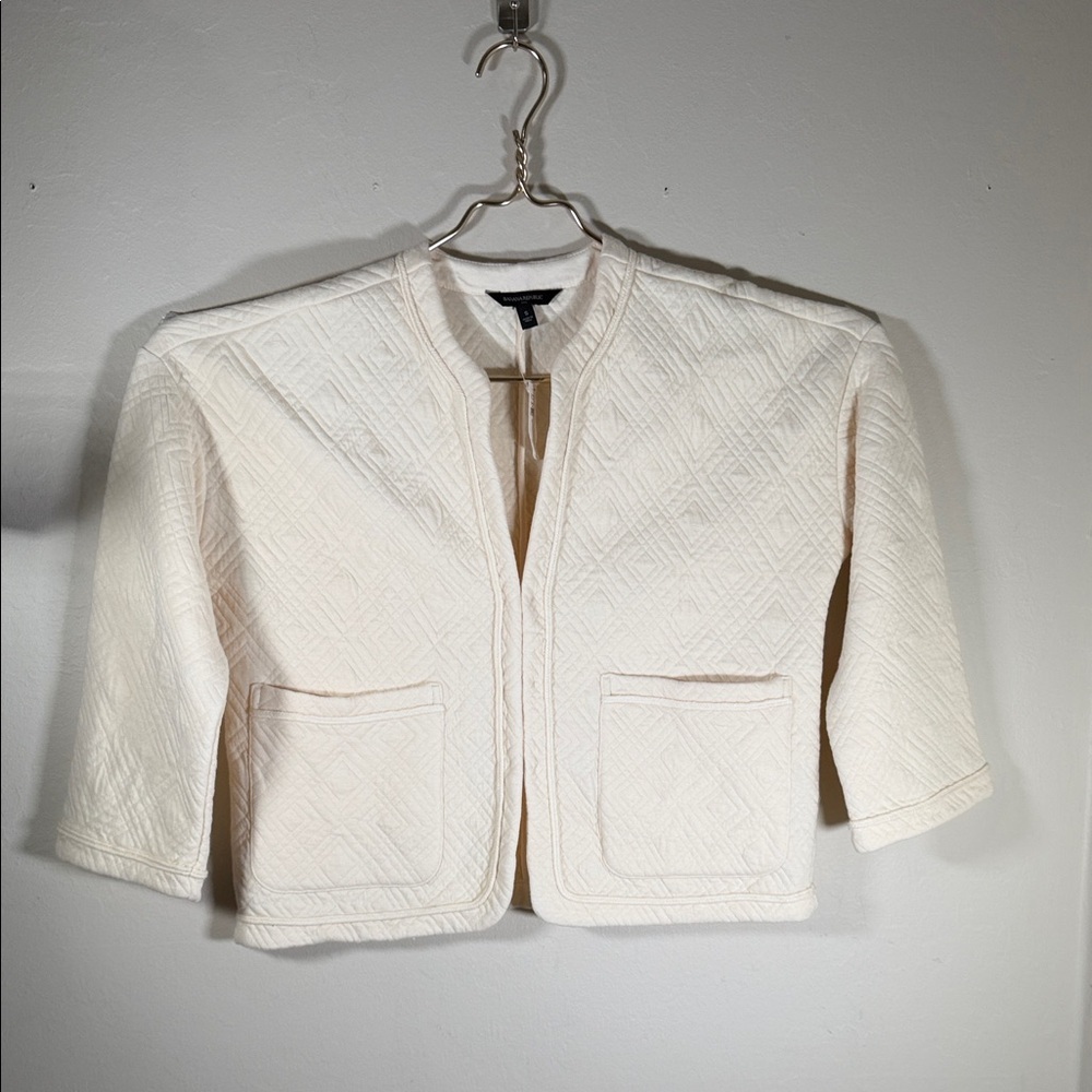 Banana Republic Ivory Quilted Blazer